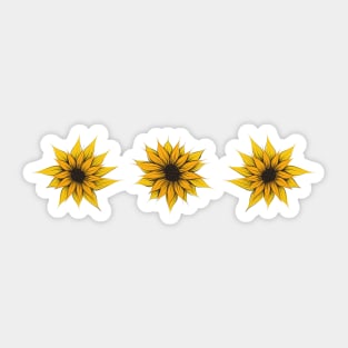 Three Sunflowers Sticker